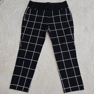 Candies Marilyn Ankle Pants Black White Grid Print Women's Size 13 NWOT